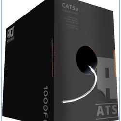 ATS Cables CAT5e Plenum (CMP) Cable, 1000FT | 24AWG 4Pair, 350MHz Solid Network Cable Unshielded Twisted Pair (UTP), Available in Blue, White, Gray Co