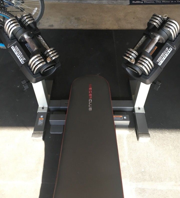 WEIDER PRO ADJUSTABLE DUMBBELLS & BENCH