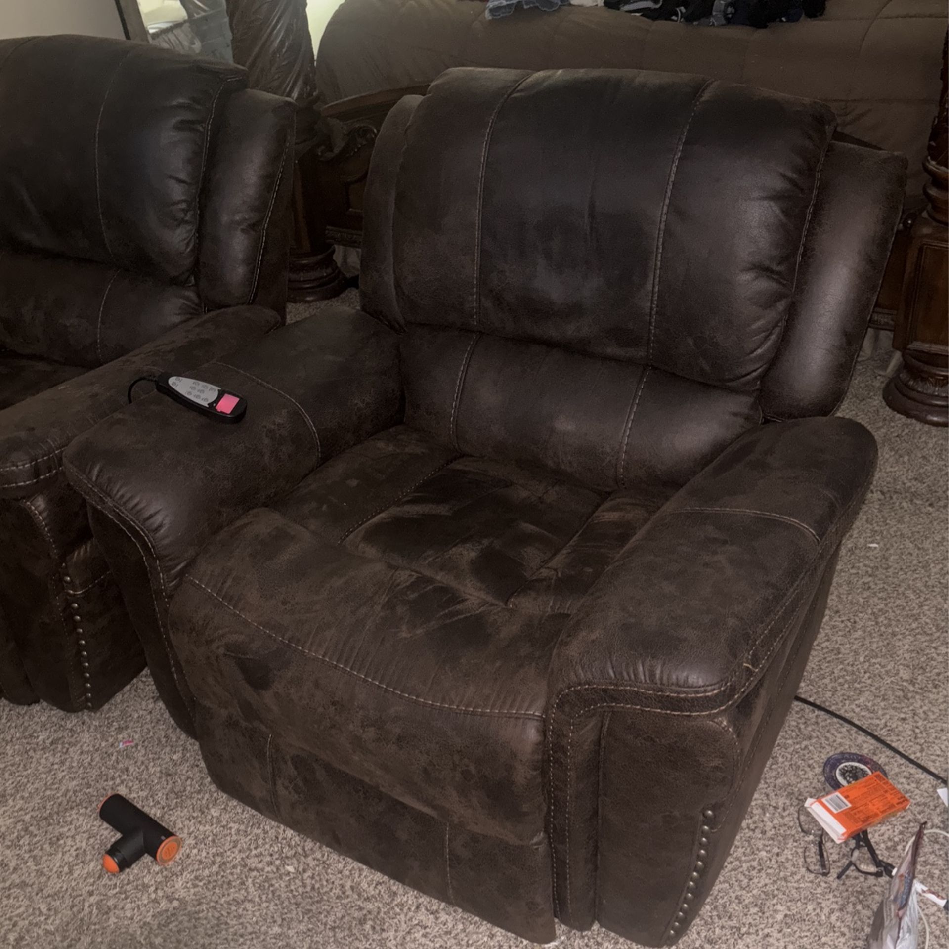 Two leather recliners