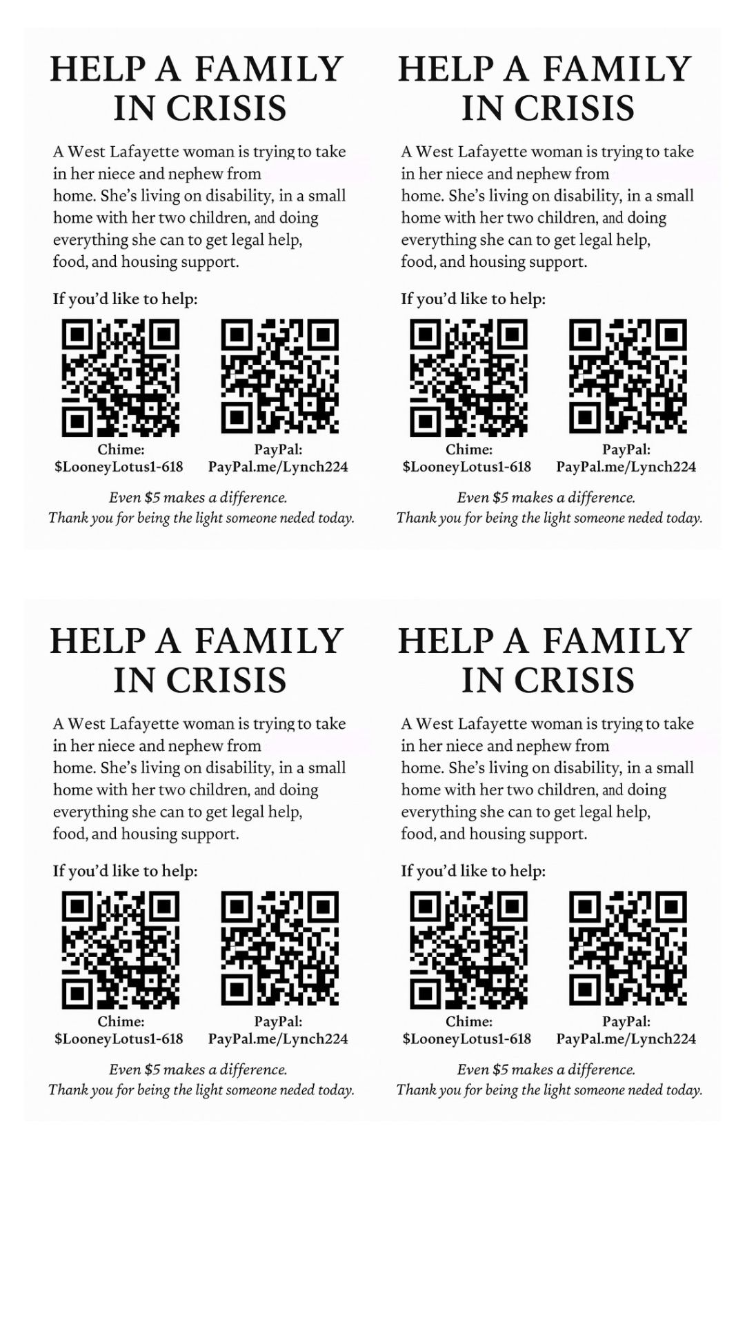Help a Family in Crisis – Even $5 Helps