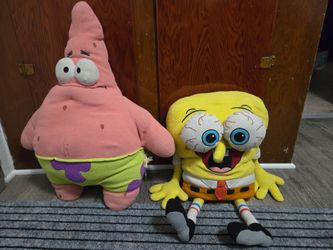 2002 Giant SpongeBob and Patrick Viacom Plushes