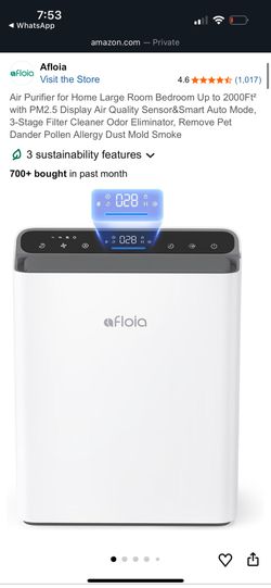 Air Purifier for Home Large Room Bedroom Up to 2000Ft² with PM2.5 Display Air Quality Sensor&Smart Auto Mode