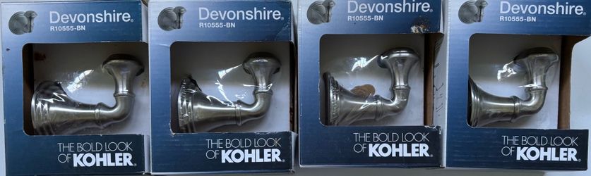 Kohler Devonshire Brushed Nickel Robe Hooks New in Box $30 each