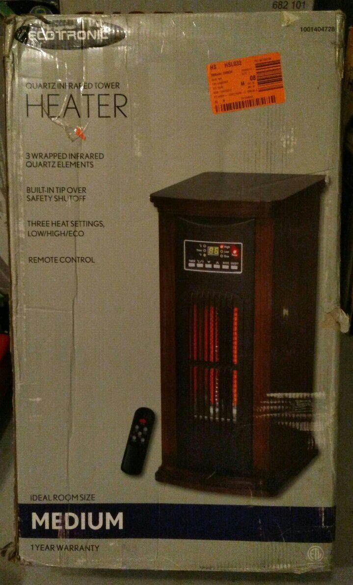 Ecotronic 1500-Watt 3-Element Tower Infrared Electric Portable Heater with  Remote Control for Sale in Frisco, TX - OfferUp