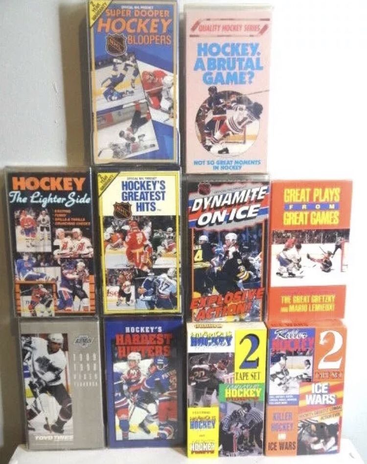 LOT OF VINTAGE NHL HOCKEY VHS Bloopers Follies Fights Highlights Tapes