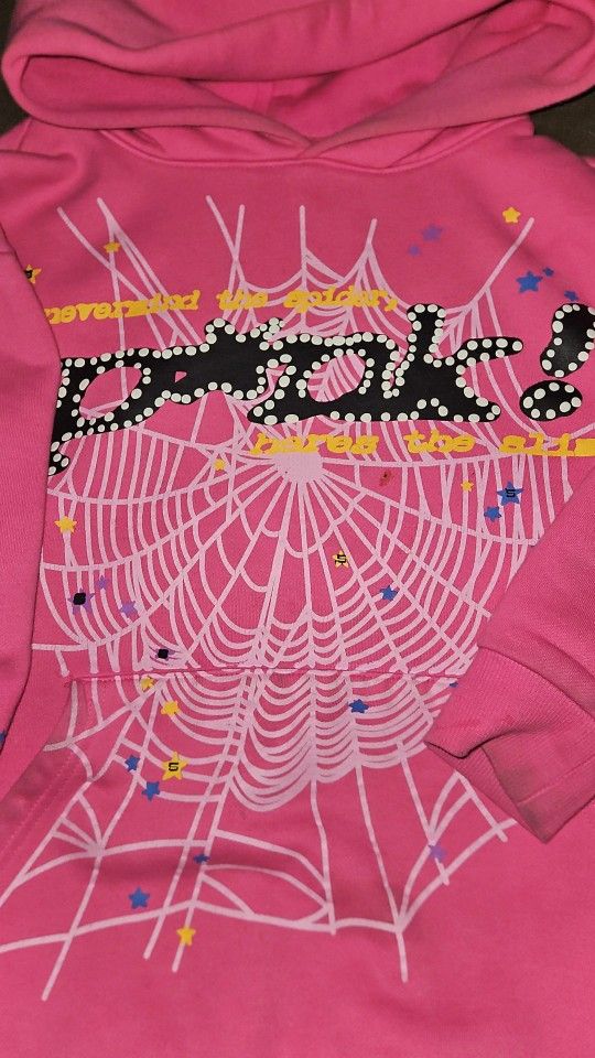 Pink Spider Hoodie Size Small Mens
