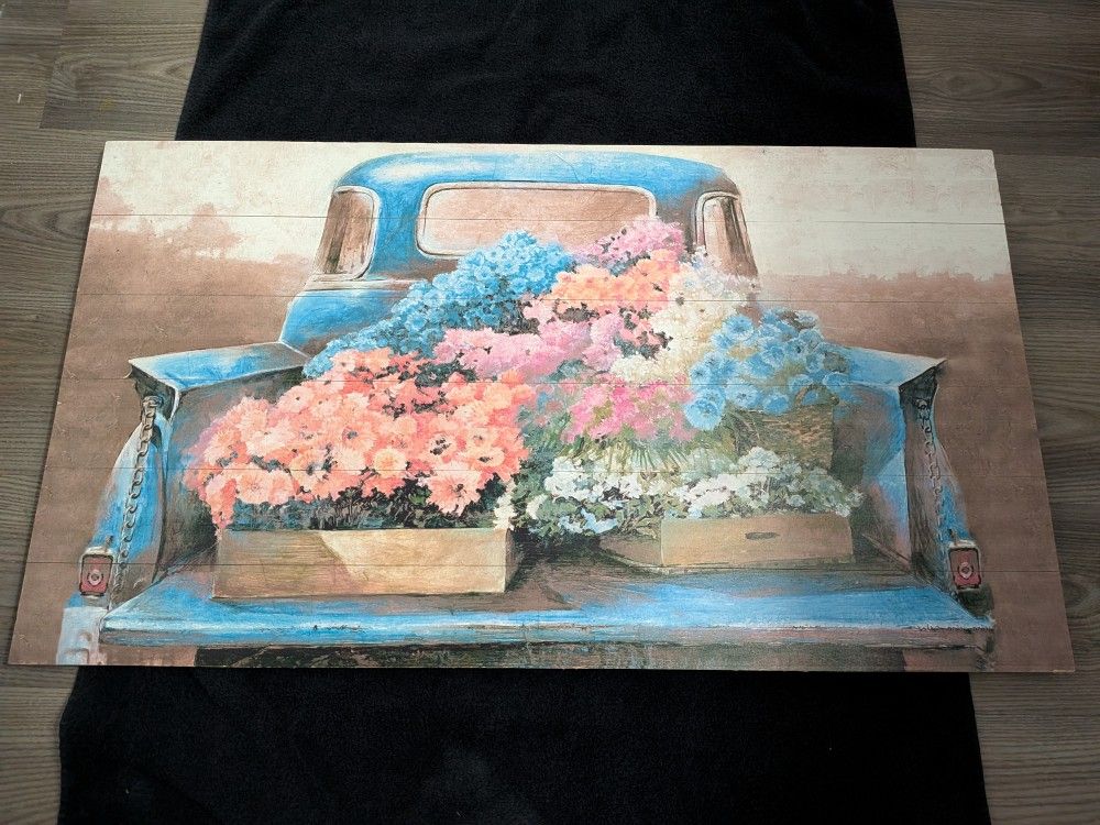 Flowers in Truck Bed Painting.