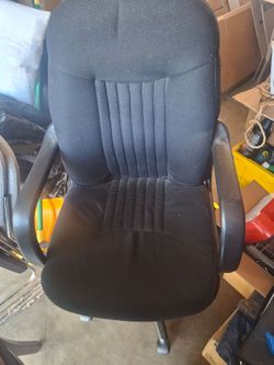 Black Fabric Office Chair with Armrests