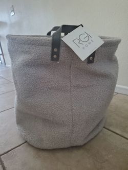 Storage Basket with Leather Handles