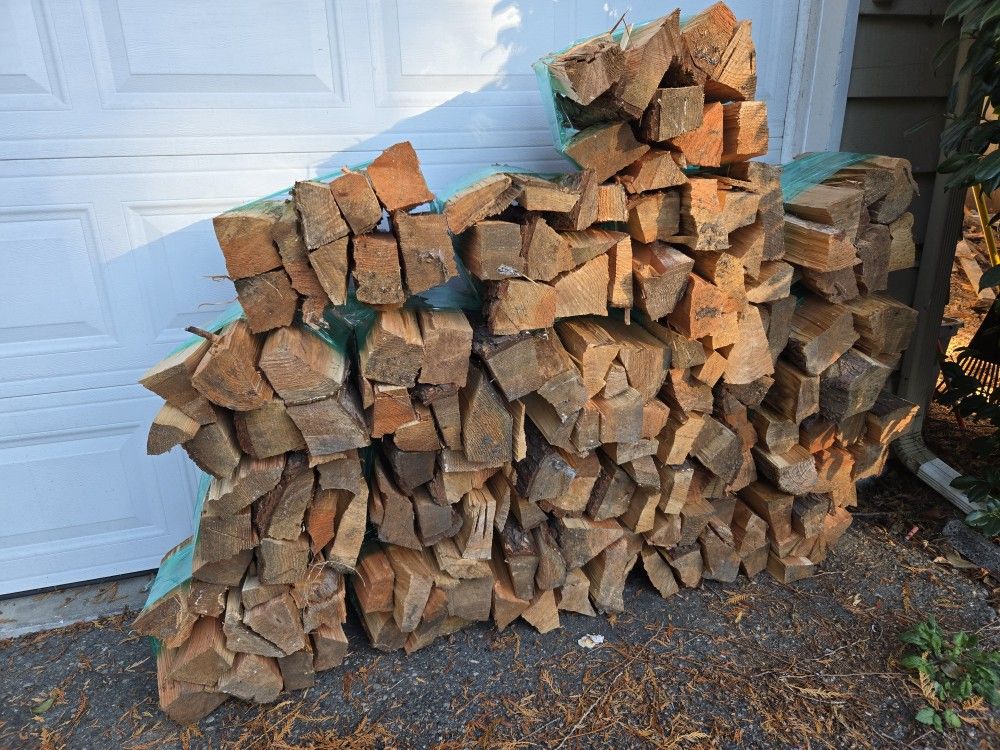 Seasoned firewood bundles