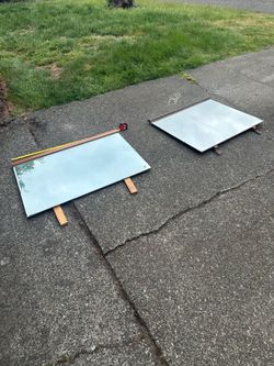 FREE! 2 Large Vintage Wood Backed Mirrors
