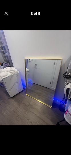 Gold trim mirror