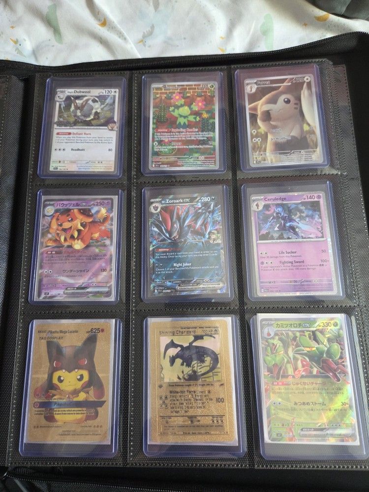 Pokémon Cards And Top Loader Binder