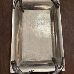 Large Silver Antler Tray
