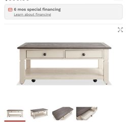 Laurel White & Gray Storage Coffee Table