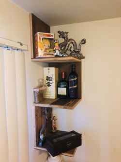 Wall corner shelf 12”x 12” x 38 h pure wood