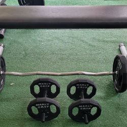 Flat Bench-weights-curl Bar-dumbells 