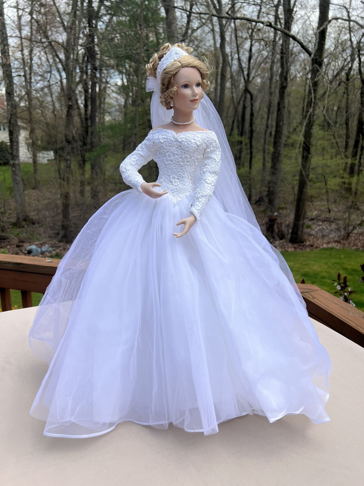 Ashton Drake “Spring Promise” Porcelain Bride Doll Wedding Dress