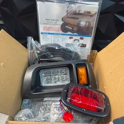 Club Car LED Light Kit 12 Volt Headlight and Tail Light Assembly for 1993-Up Club Car DS Golf Cart