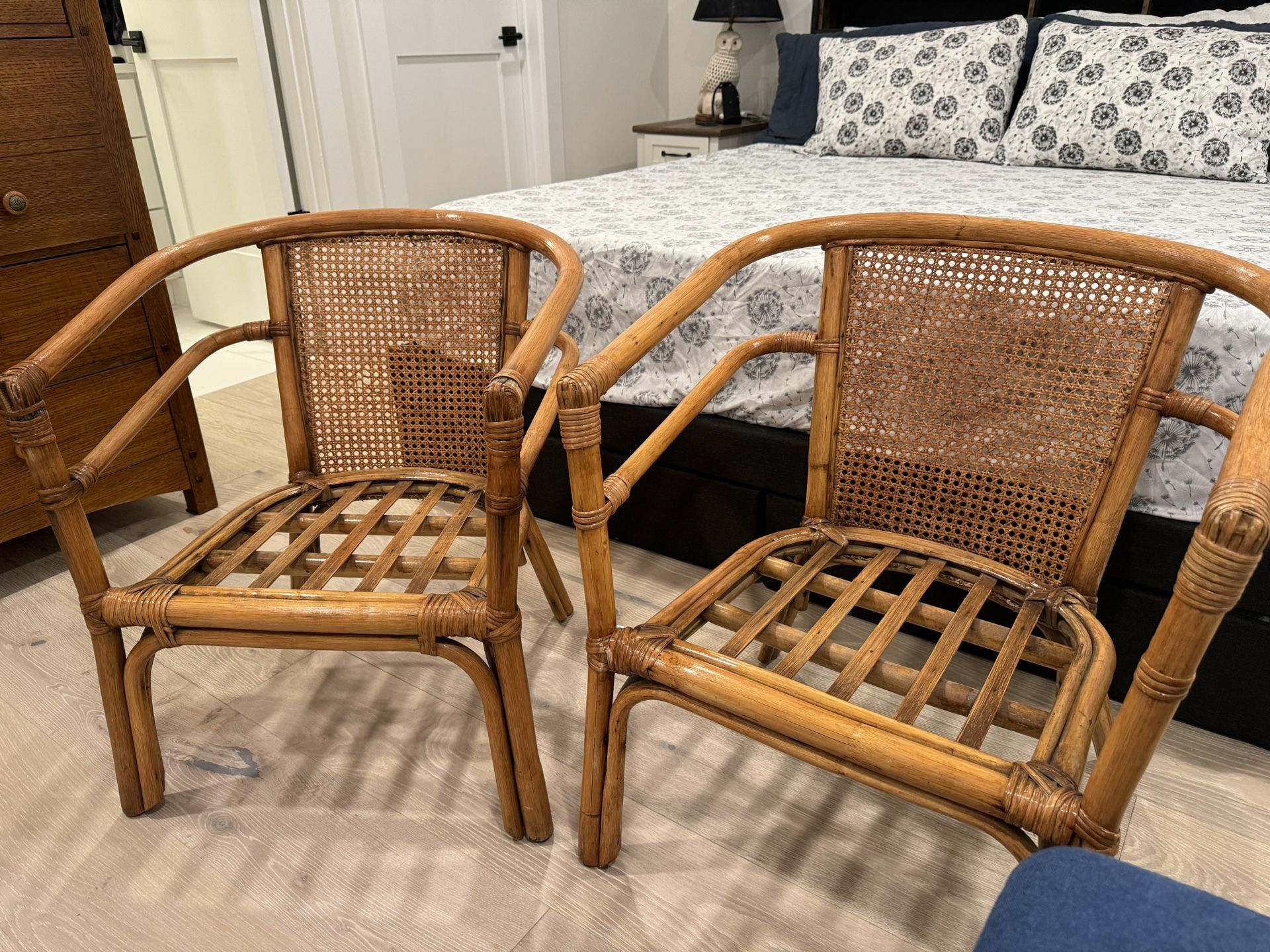 Vintage Rattan Chairs - pair