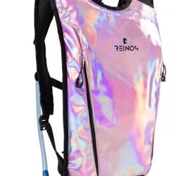 Hydration Backpack Pack with 2L Water Bladder Rave Essentials Lightweight Bag Pink