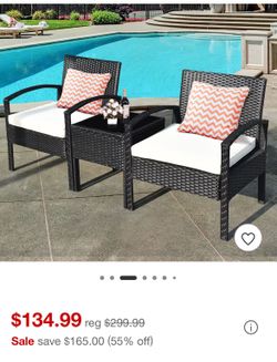 Free Delivery-NEW in Box Wide 25” Wicker Patio Bistro Chairs & Outdoor Sets NEW