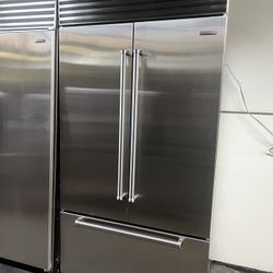 Sub Zero 42”Wide Built In French Style Stainless Steel Refrigerator 