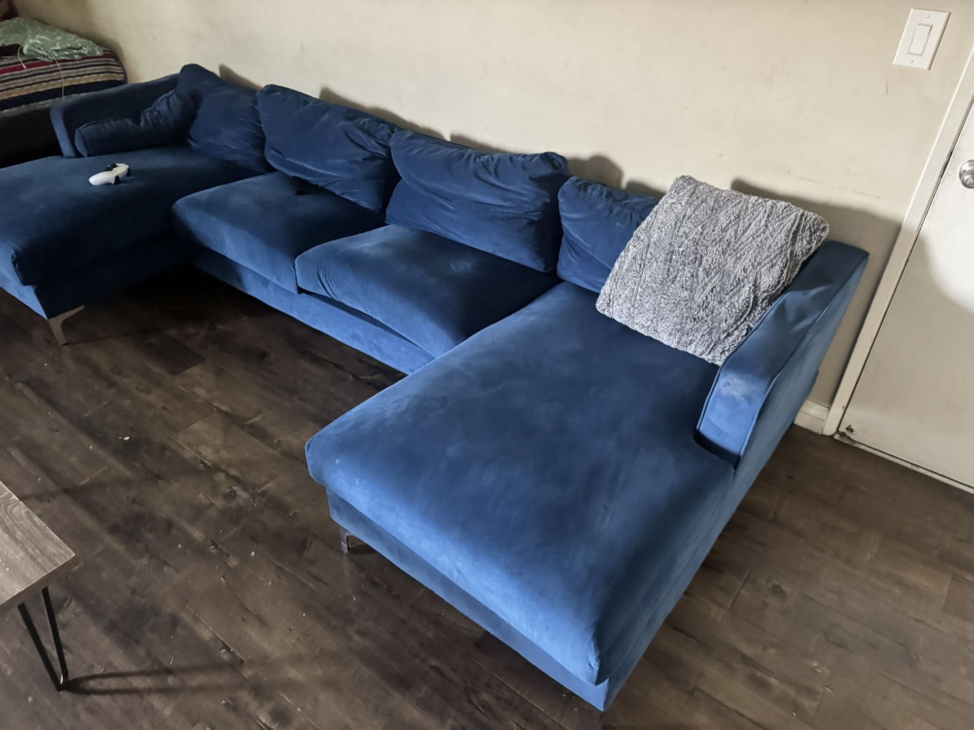 Blue Couch 124”