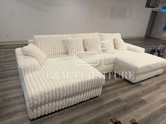 Brand New Double Chaise Corduroy Sectional 