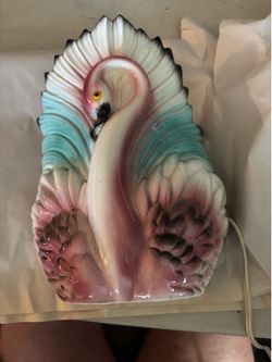 Mid-century modern vintage flamingo TV lamp