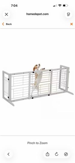 38 in. to 71 in. W Adjustable Pet Gate, Solid Wood Dog Fence for