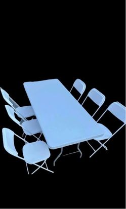 White Folding Table and Chair Set