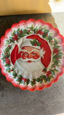 Vintage Santa Platters 