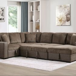 Brown Sofa Bed Sectional -  Atlanta Same Day Delivery 