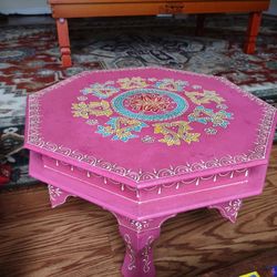 Hand Painted Artisan Stool.
