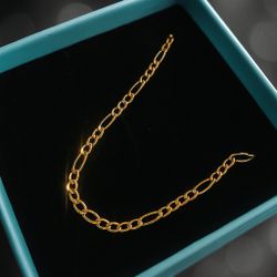 10k Gold Figaro Bracelet 8” 2.5 mm