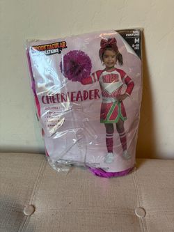 Spooktacular Creations Girls' Cheerleader Costume, Long Sleeve Cheerleader Outfit for Halloween Costume Size M 8-10 Years