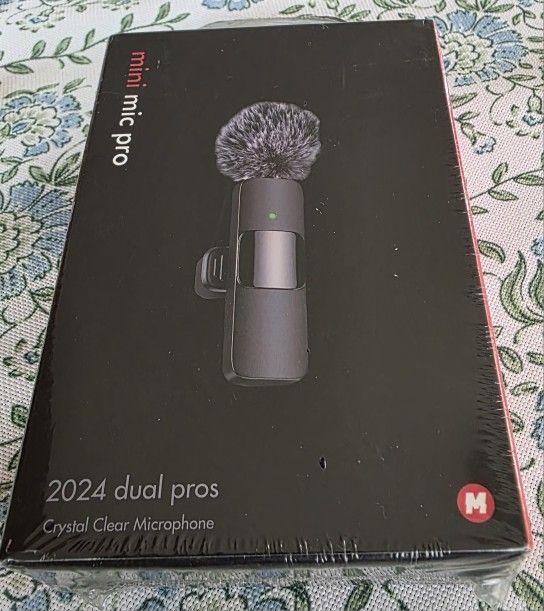 Mini Mic Pro Wireless Microphone for iPhone, iPad, Android, Lavalier Microphone for Video Recording - 2 Pack iPhone Mic Crystal Clear Recording