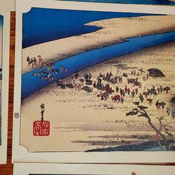 Hiroshige Ukiyo-e Woodblock Print - Fukuroi Station - Japanese Art Tokaido