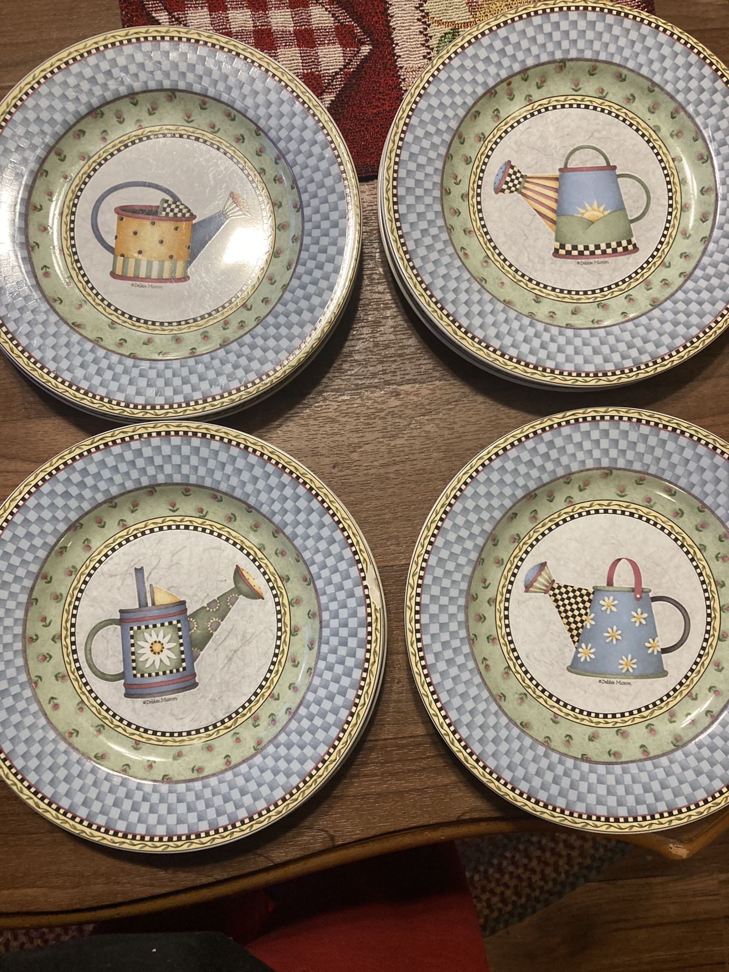Watering Can Salad Plate Set