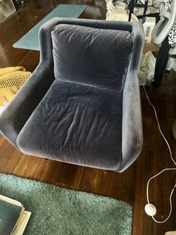 Article Matrix 30.5" Velvet Lounge Chair - Cascadia Blue