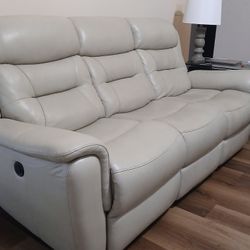 Ashley Furniture Leather Electric Reclining Sofa Set
