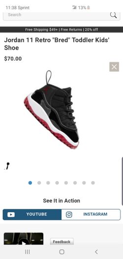 Baby Jordan Bred 11s 7y