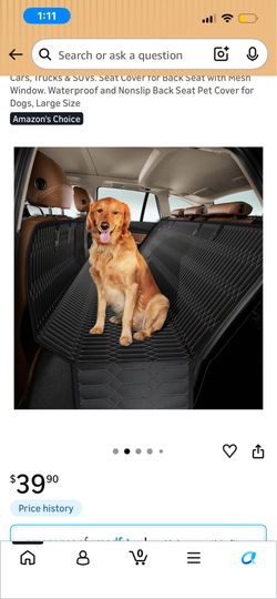 Dog Car Seat Cover. 6-in-1 Dog Hammock for Cars, Trucks & SUVs