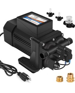 YOUNGTREE Brushless 110V Water Pressure Transfer Pump Continuous Duty 6.0GPM 55PSI On Demand Fresh Water Diaphragm Pump 110 Volt AC 