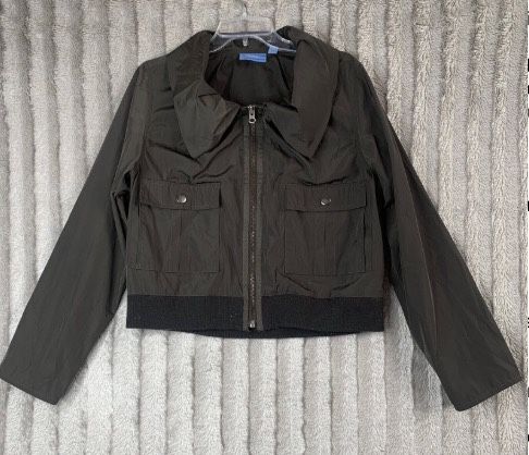 Simply Vera Vera Wang Womens Full Zip Jacket Size M Green $25.00