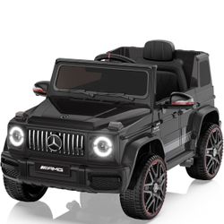 ANPABO Licensed Mercedes-Benz G63 Car for Kids, 12V Ride on Car w/Parent Remote Control, LED Headlights, Music Player/Bluetooth & Horn, Soft Start, Lo