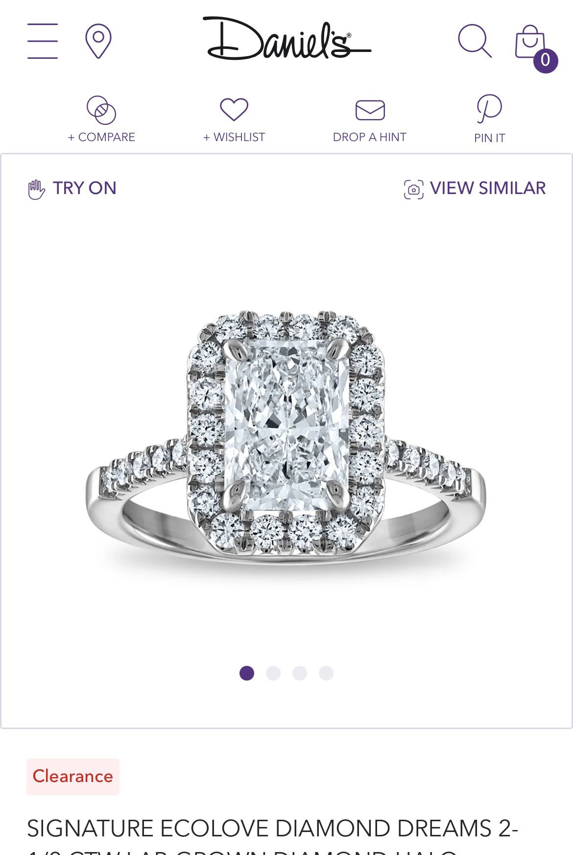 Signature EcoLove Diamond Dreams 2-1/2 CTW Lab Grown Diamond Halo Engagement Ring