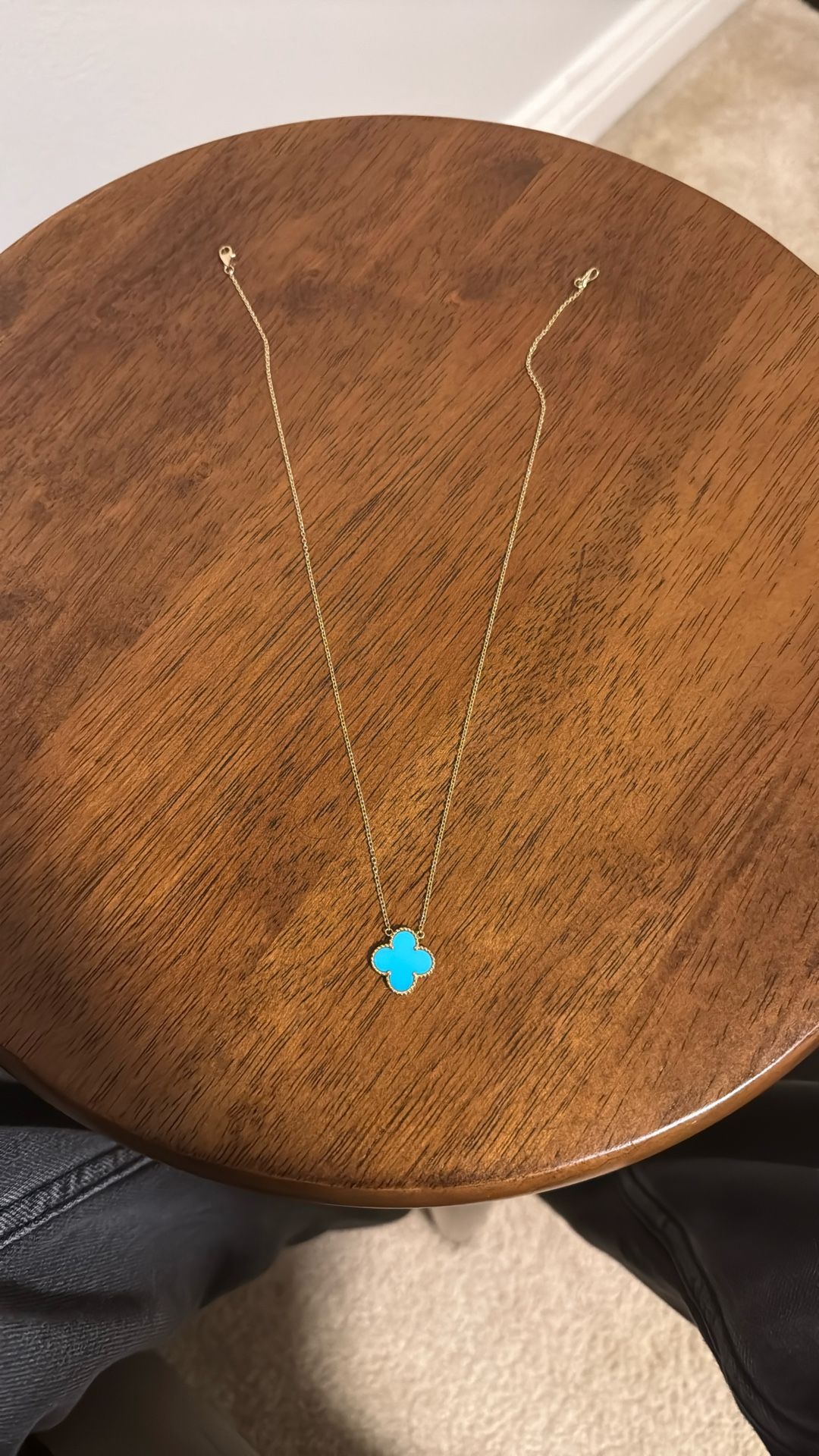 Van Cleef Blue Arpel Necklace (Yellow Gold Chain)