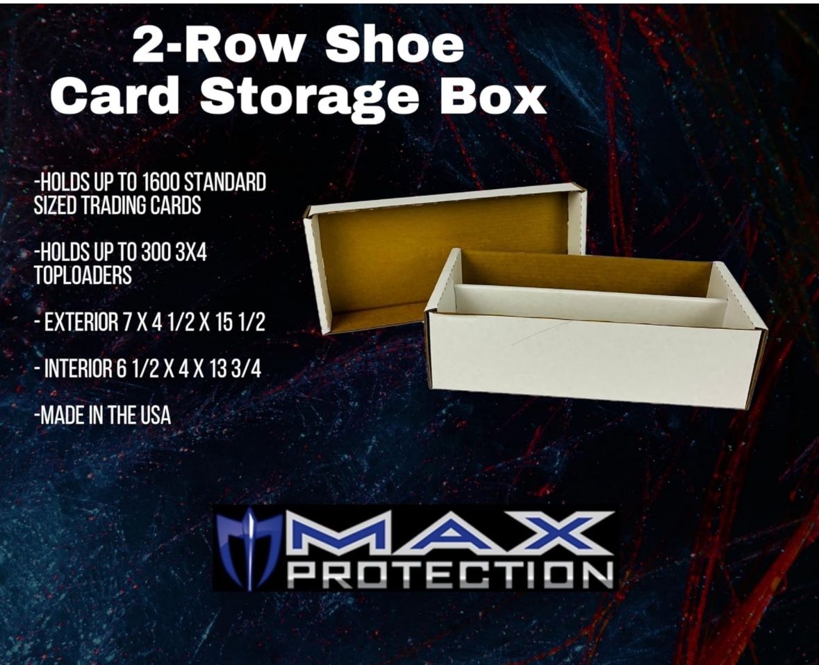 2 Row Storage Box Cardboard Storage Boxes - Baseball, Football, Basketball, trading cards 12 qty